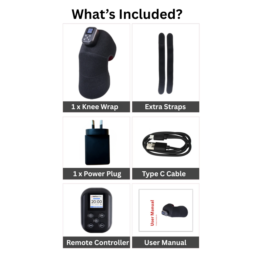 The InfraHeal Red Light Therapy Knee Wrap - Supports Knee Pain & Inflammation